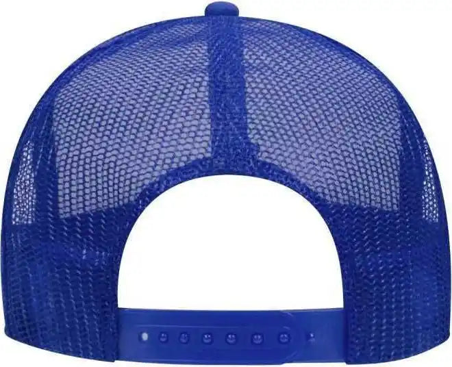 Otto 39-165 5 Panel Foam High Crown Mesh Back Trucker Snapback Cap - Royal White - one Size Fits Most