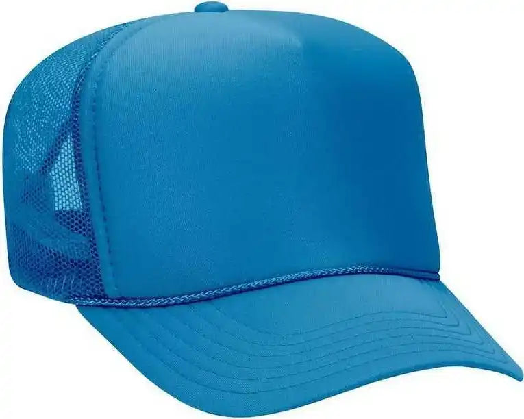 Otto 39-165 5 Panel Foam High Crown Mesh Back Trucker Snapback Cap - Columbia Blue - one Size Fits Most