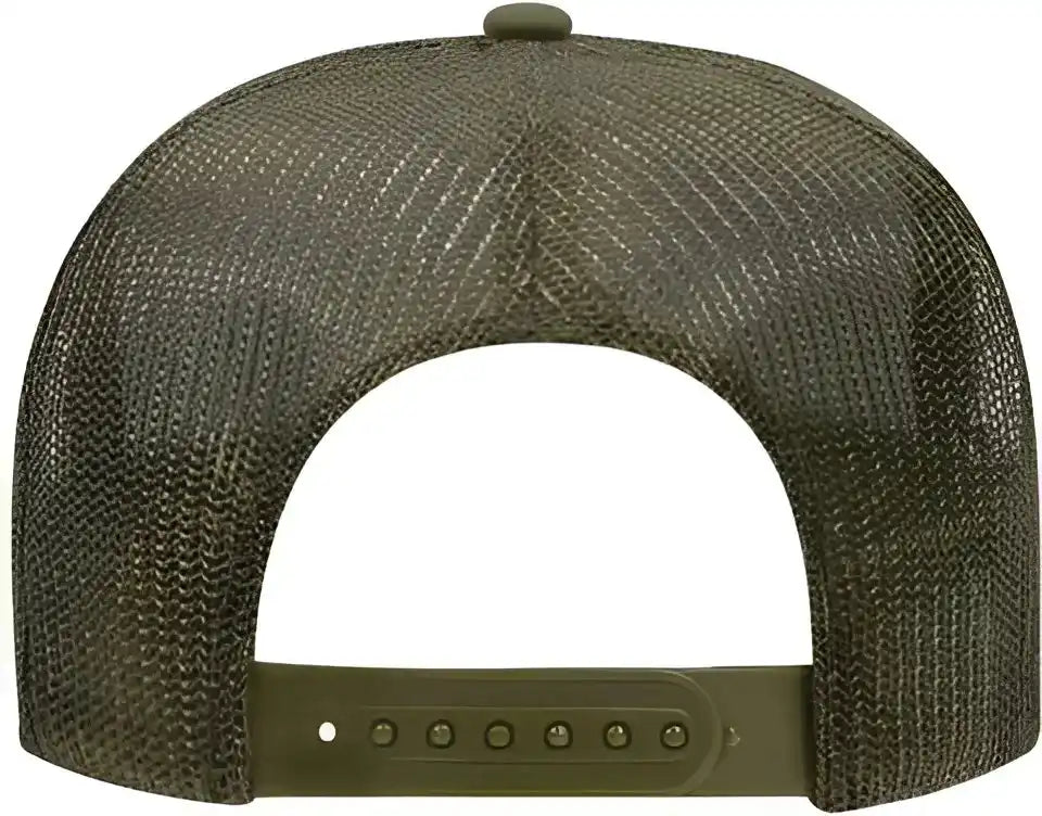 Otto 39-165 5 Panel Foam High Crown Mesh Back Trucker Snapback Cap - Olive Green - one Size Fits Most