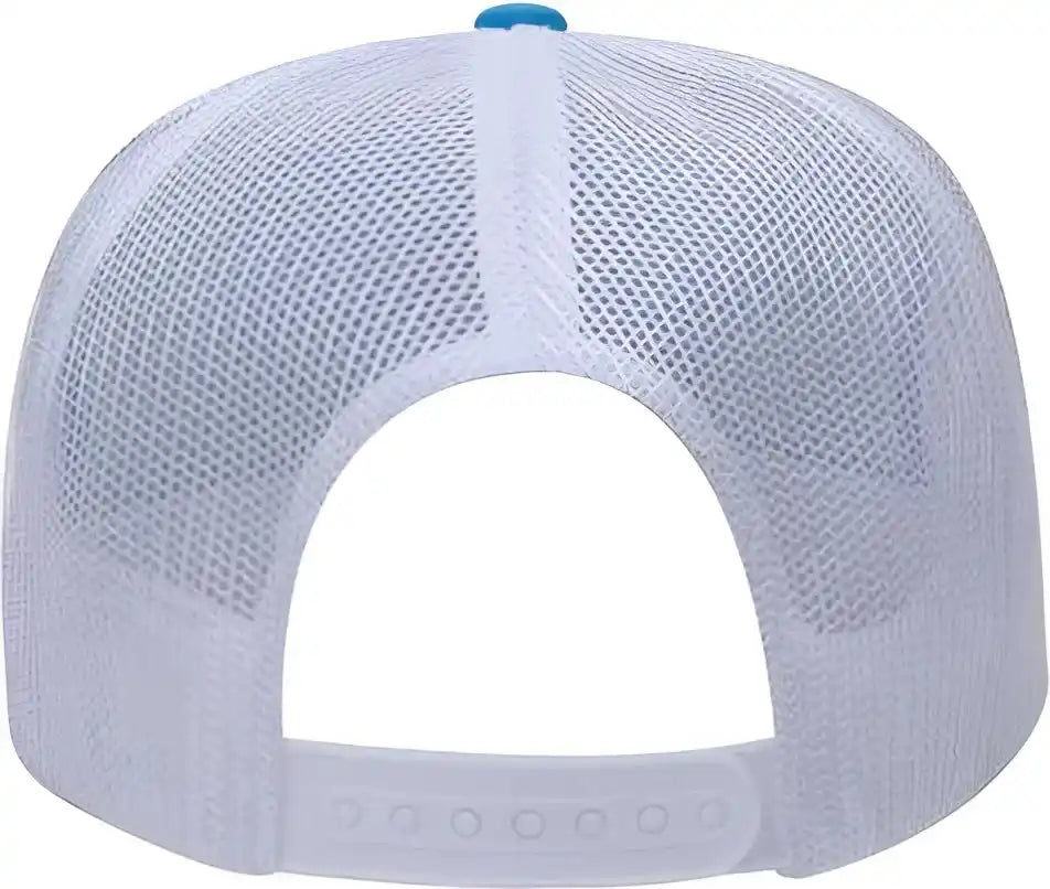 Otto 39-165 5 Panel Foam High Crown Mesh Back Trucker Snapback Cap - Neon Blue White - one Size Fits Most