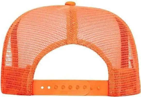 Otto 39 165 5 Panel Foam High Crown Mesh Back Trucker Snapback Cap Neon Orange White / one Size Fits Most