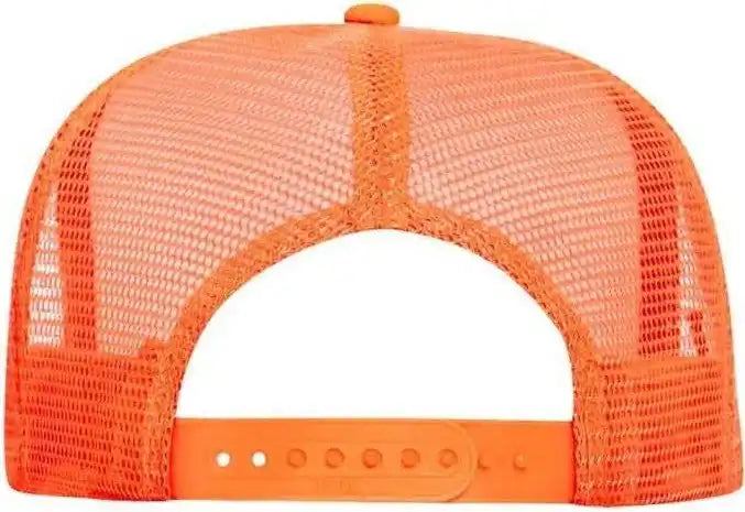 Otto 39-165 5 Panel Foam High Crown Mesh Back Trucker Snapback Cap - Neon Orange - one Size Fits Most