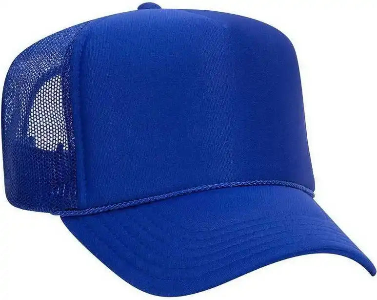 Otto 39-165 5 Panel Foam High Crown Mesh Back Trucker Snapback Cap - Royal - one Size Fits Most