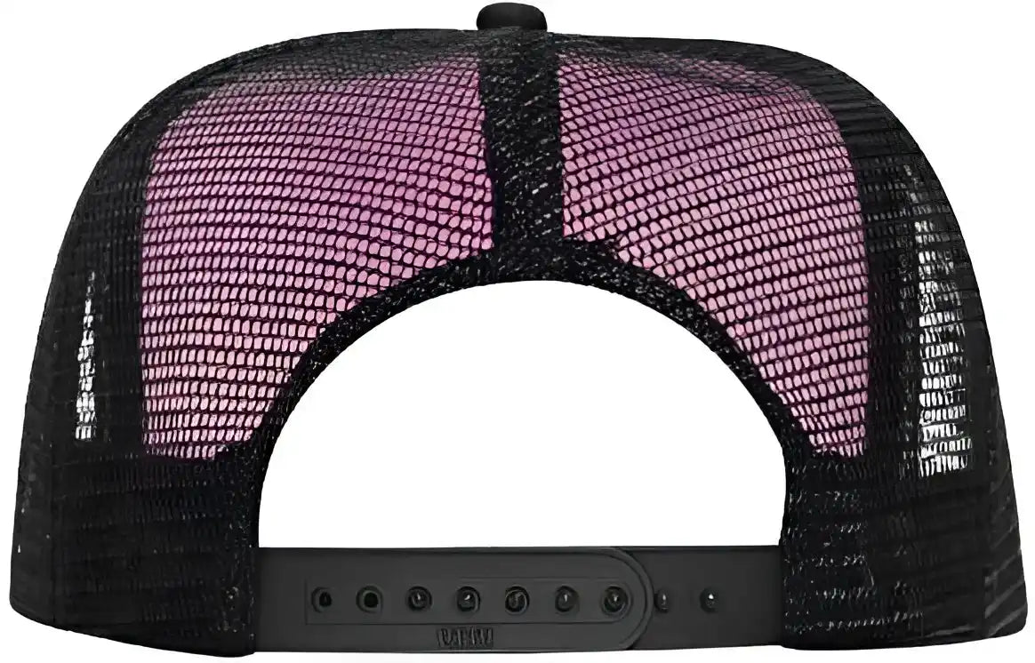 Otto 39 165 5 Panel Foam High Crown Mesh Back Trucker Snapback Cap Black Neon Pink Pnk / one Size Fits Most