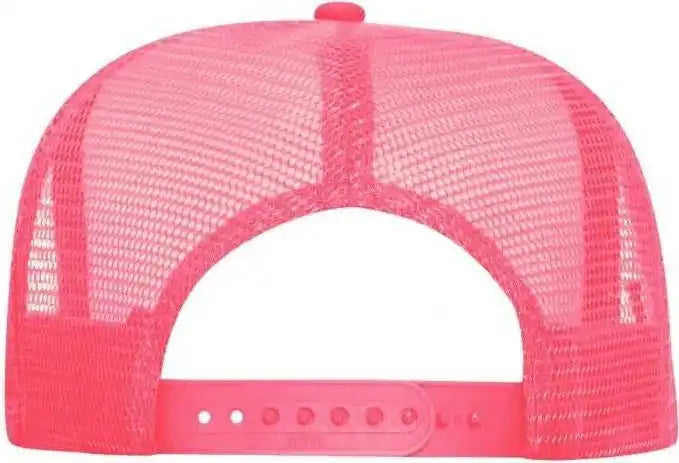 Otto 39-165 5 Panel Foam High Crown Mesh Back Trucker Snapback Cap - Neon Pnk White Pink - one Size Fits Most