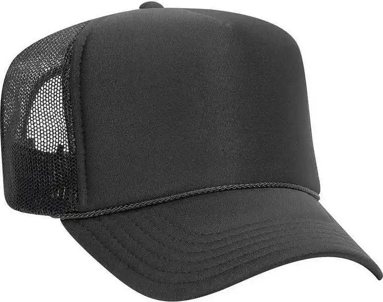 Otto 39-165 5 Panel Foam High Crown Mesh Back Trucker Snapback Cap - Charcoal Gray - Dark / one Size Fits Most