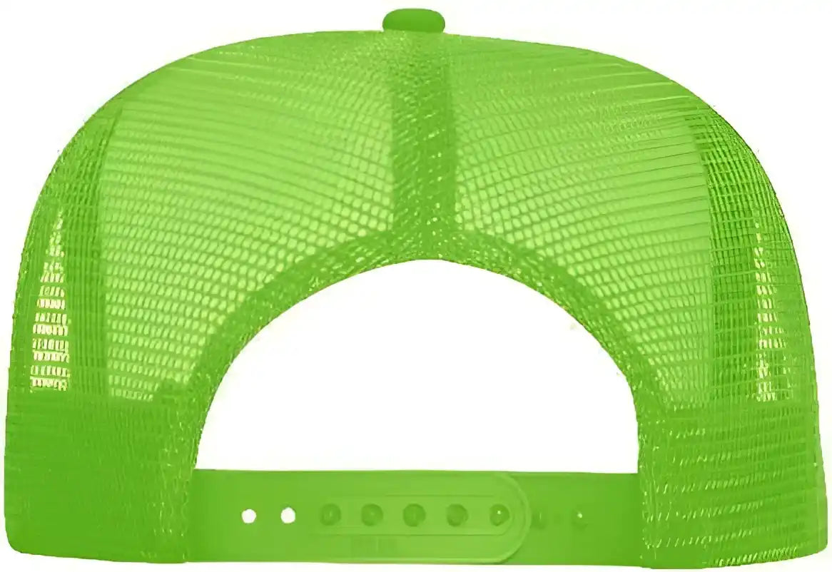 Otto 39-165 5 Panel Foam High Crown Mesh Back Trucker Snapback Cap - Neon Green White - one Size Fits Most