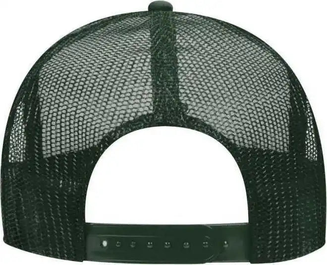 Otto 39-165 5 Panel Foam High Crown Mesh Back Trucker Snapback Cap - Dark Green White - Forest / one Size Fits Most