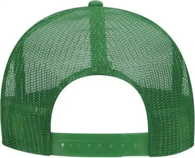 Otto 39-165 5 Panel Foam High Crown Mesh Back Trucker Snapback Cap - Kelly White - one Size Fits Most