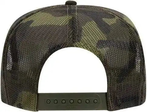 Otto 39-165 5 Panel Foam High Crown Mesh Back Trucker Snapback Cap - Brown Camo - Dark Gray / one Size Fits Most