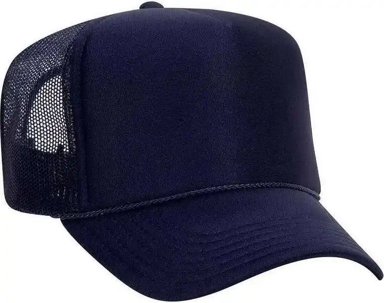 Otto 39 165 5 Panel Foam High Crown Mesh Back Trucker Snapback Cap Navy / one Size Fits Most