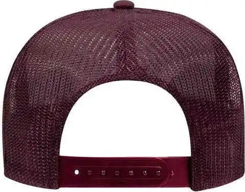 Otto 39 165 5 Panel Foam High Crown Mesh Back Trucker Snapback Cap Maroon / one Size Fits Most