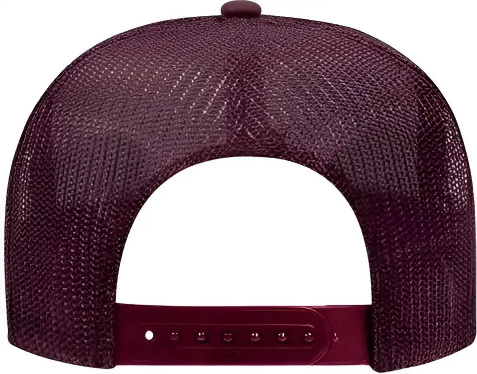 Otto 39-165 5 Panel Foam High Crown Mesh Back Trucker Snapback Cap - Maroon - one Size Fits Most