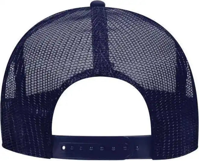 Otto 39-165 5 Panel Foam High Crown Mesh Back Trucker Snapback Cap - Navy White - one Size Fits Most