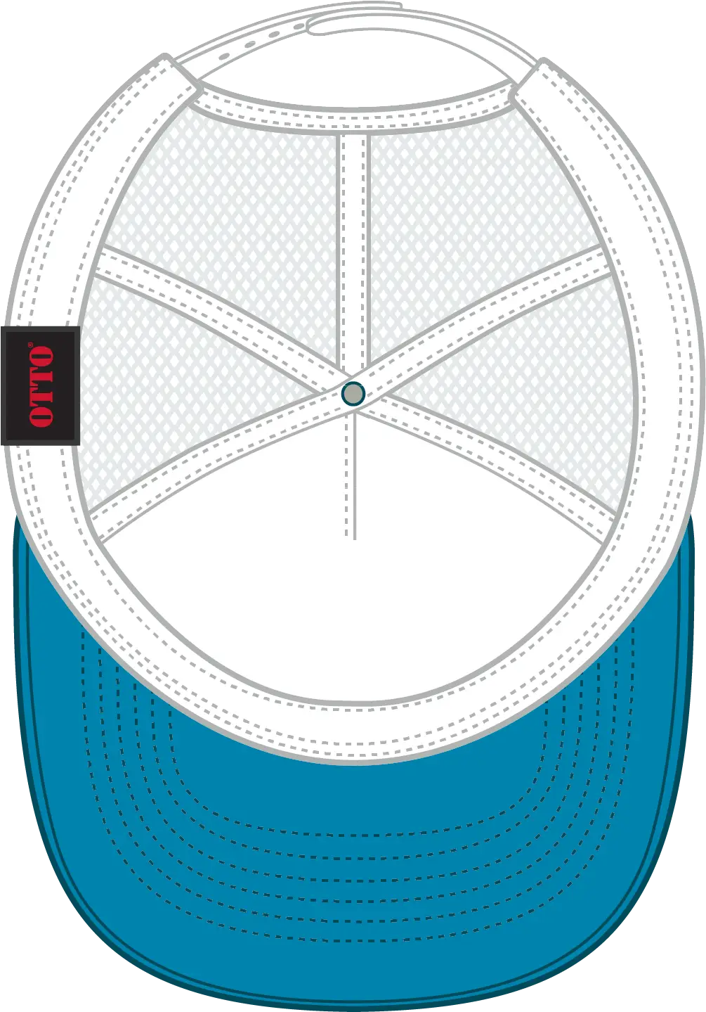 Otto 39-165 5 Panel High Crown Mesh Back Trucker Cap - 10710716 n Blu/n Blu/wht - 6 1/2’’ - 7 5/8’’