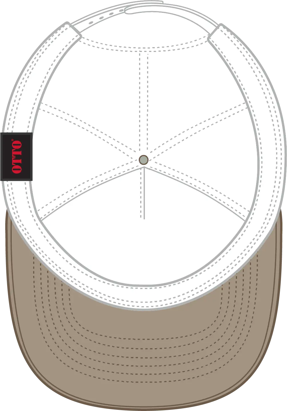 Otto 39-165 5 Panel High Crown Mesh Back Trucker Cap - Dk.kha/dk.kha/wht - 6 1/2’’ - 7 5/8’’