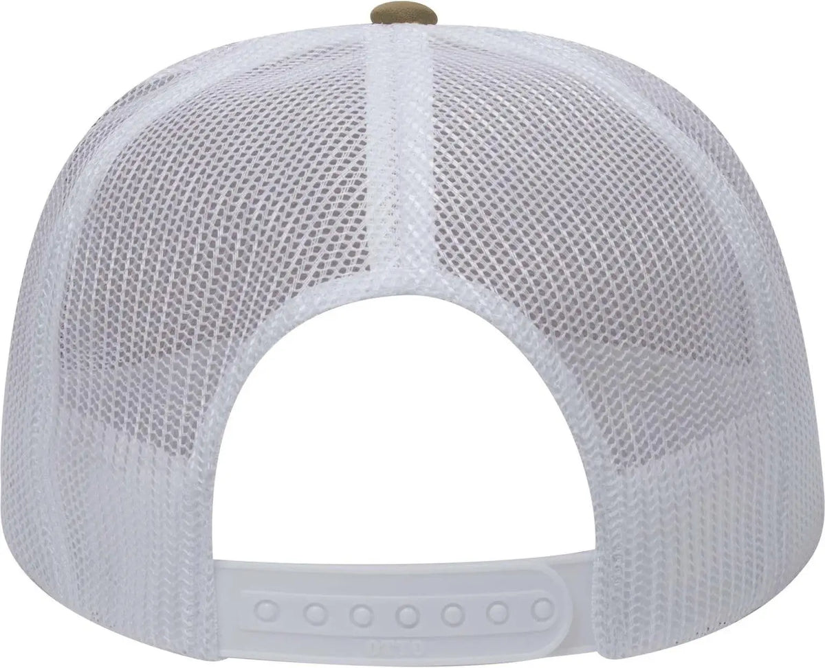 Otto 39-165 5 Panel High Crown Mesh Back Trucker Cap - Dk.kha/dk.kha/wht - 6 1/2’’ - 7 5/8’’
