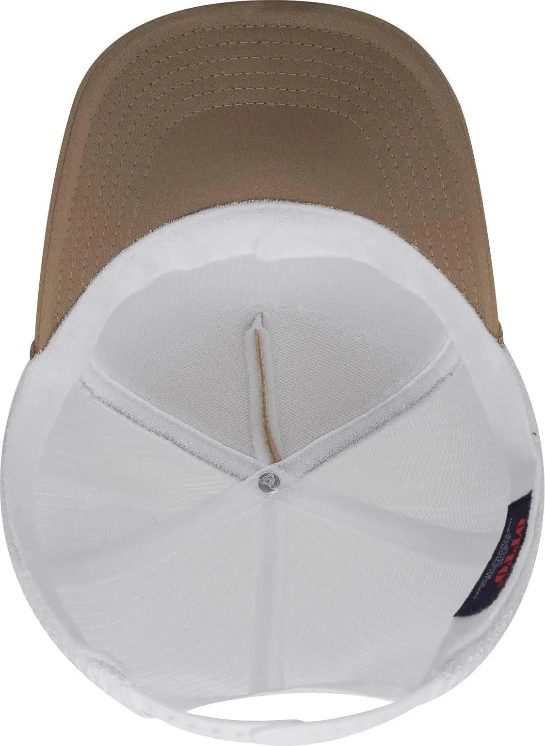 Otto 39-165 5 Panel High Crown Mesh Back Trucker Cap - Dk.kha/dk.kha/wht - 6 1/2’’ - 7 5/8’’
