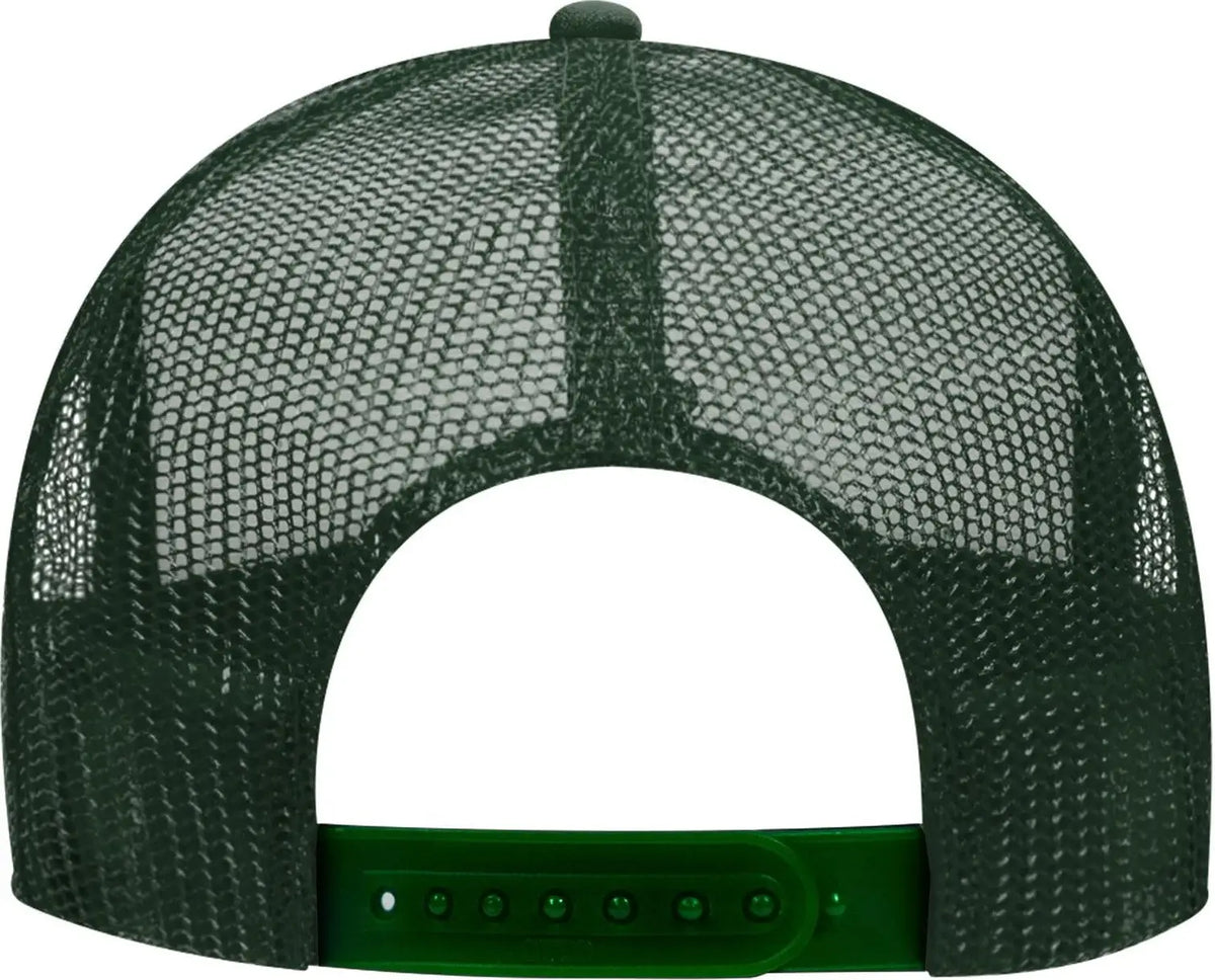 Otto 39-165 5 Panel High Crown Mesh Back Trucker Cap - Dk.grn/wht/dk.grn - 6 1/2’’ - 7 5/8’’
