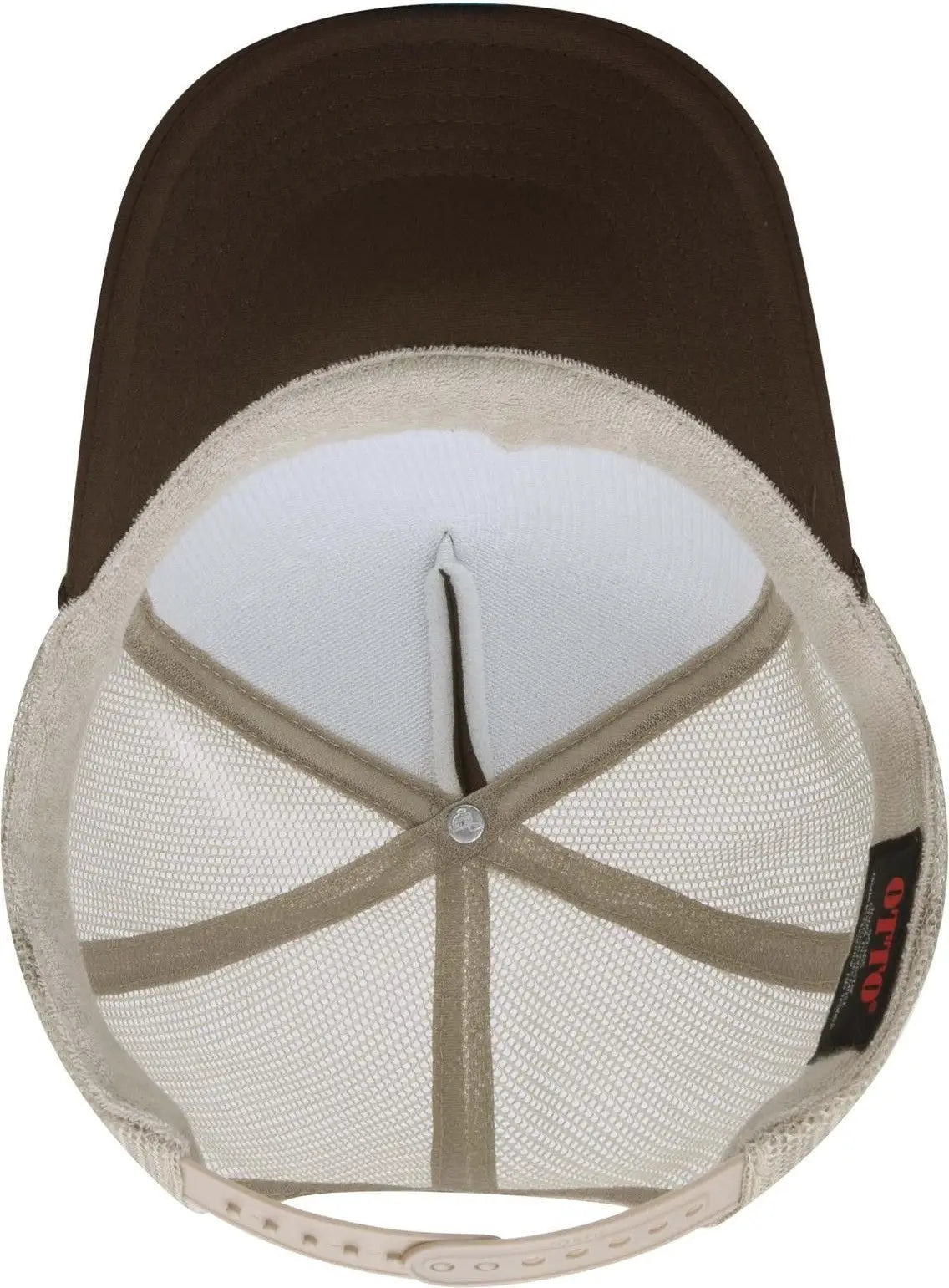 Otto 39-165 5 Panel High Crown Mesh Back Trucker Cap - Dk.brn/dk.brn/kha - 6 1/2’’ - 7 5/8’’
