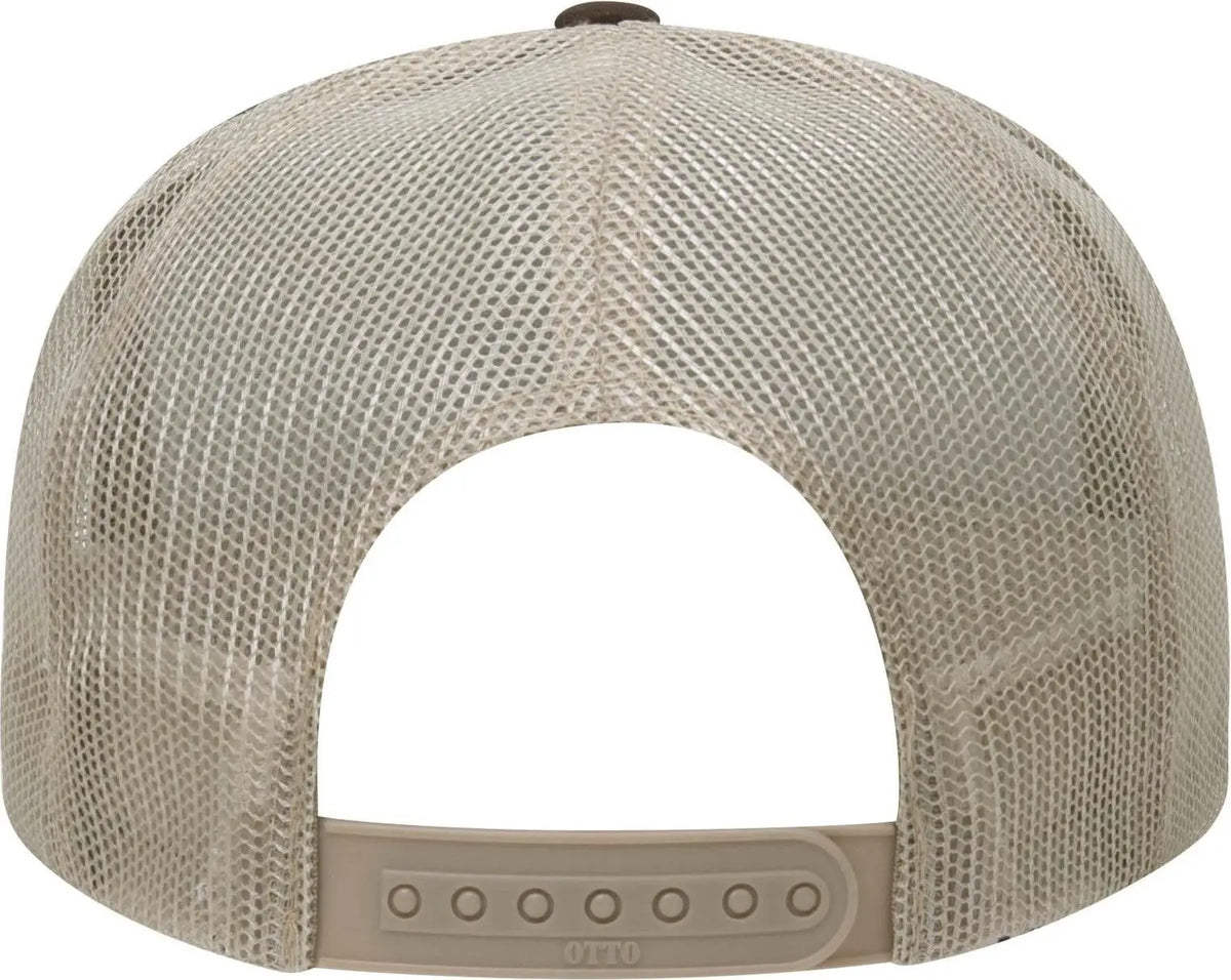 Otto 39-165 5 Panel High Crown Mesh Back Trucker Cap - Dk.brn/dk.brn/kha - 6 1/2’’ - 7 5/8’’