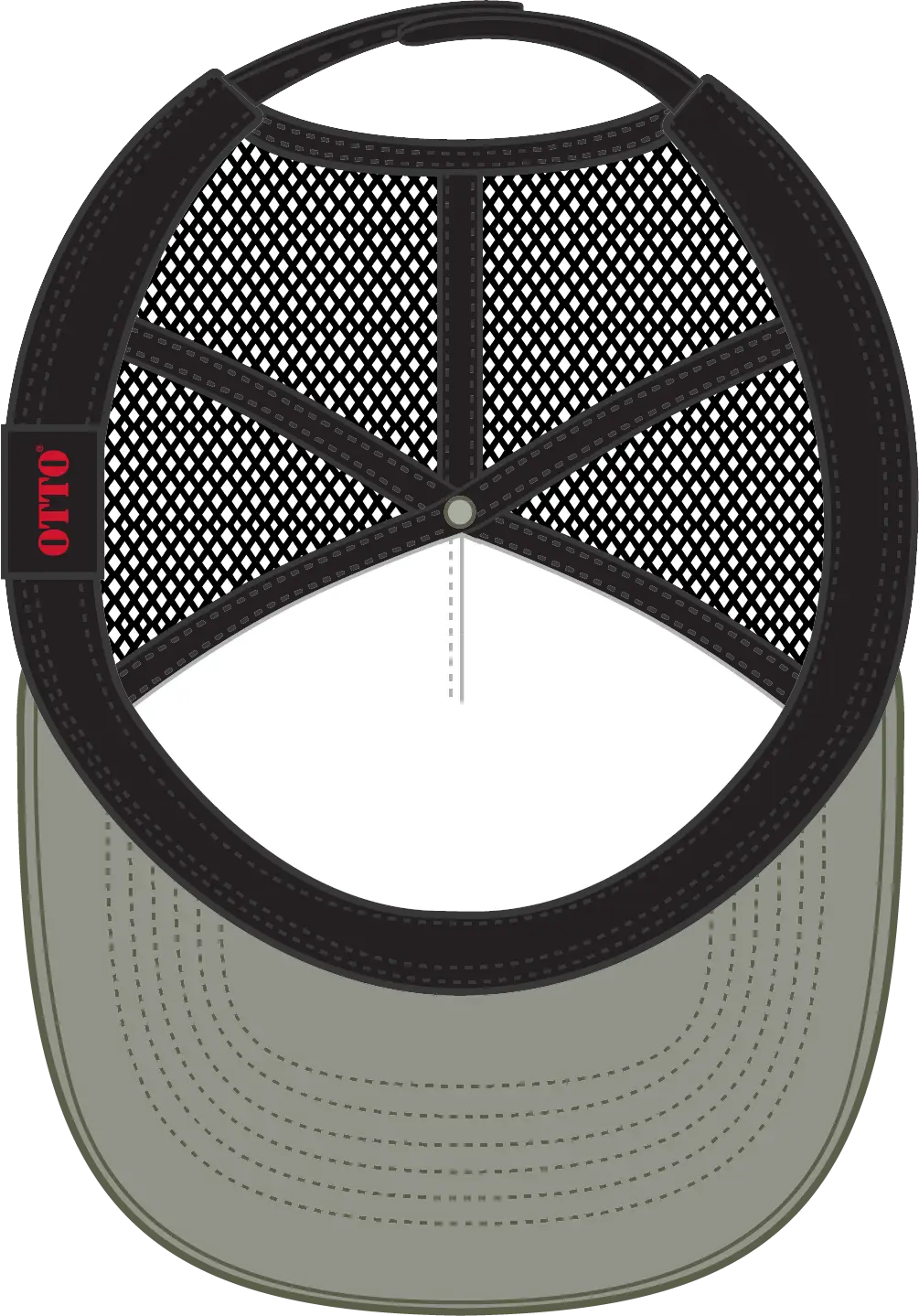 Otto 39-165 5 Panel High Crown Mesh Back Trucker Cap - Ol.grn/ol.grn/blk - 6 1/2’’ - 7 5/8’’