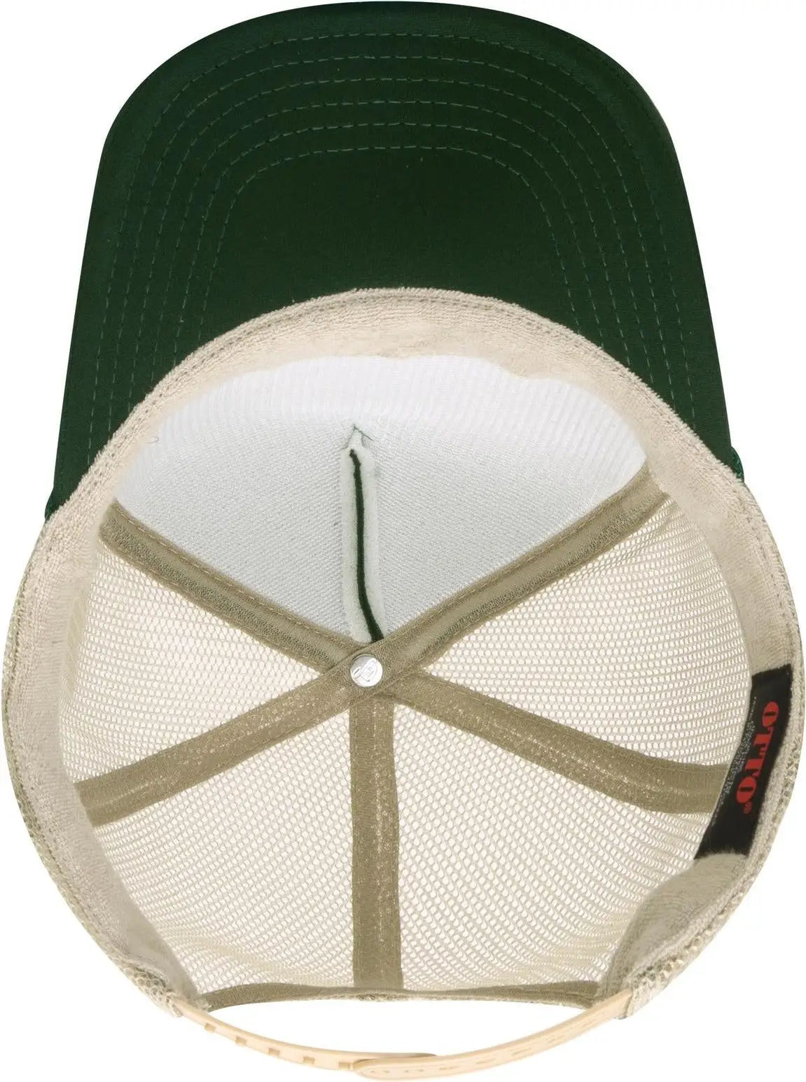 Otto 39-165 5 Panel High Crown Mesh Back Trucker Cap - Dk.grn/dk.grn/kha - 6 1/2’’ - 7 5/8’’