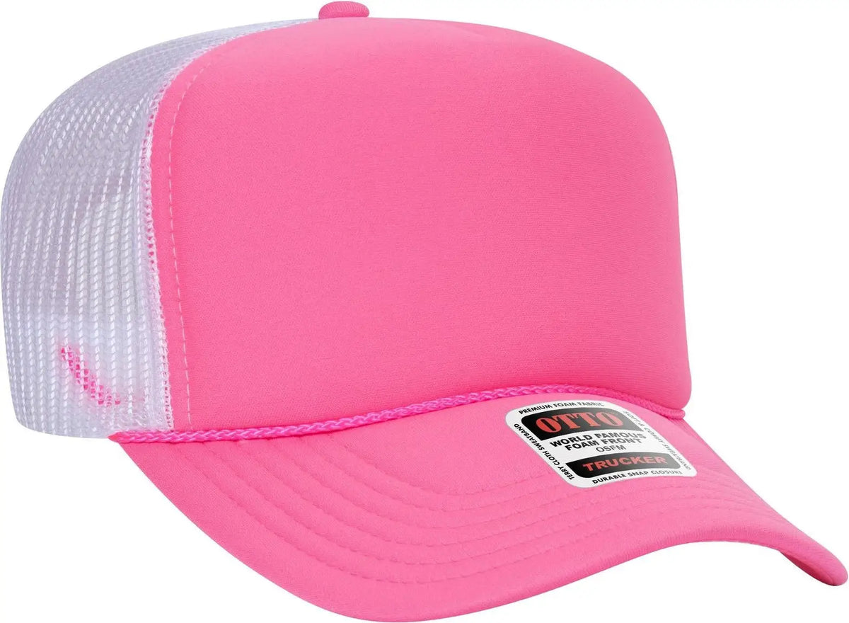 Otto 39-165 5 Panel High Crown Mesh Back Trucker Cap - 898916 n Pnk/n Pnk/wht - 6 1/2’’ - 7 5/8’’
