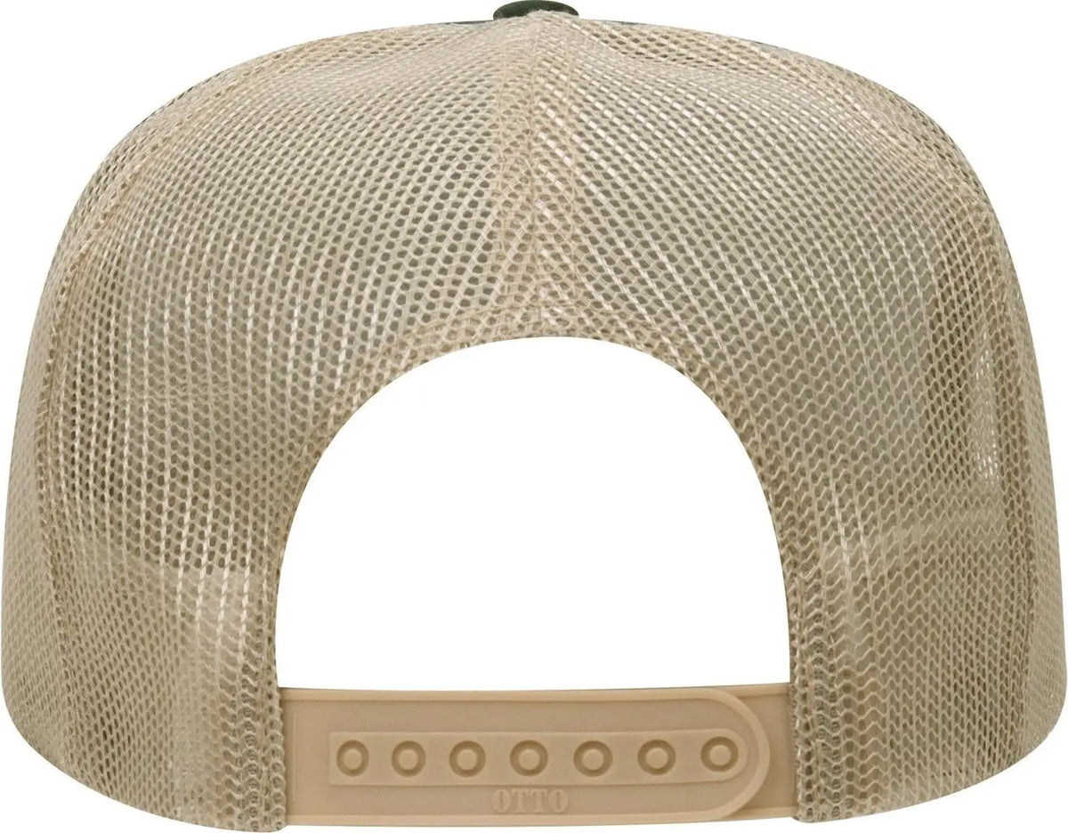 Otto 39-165 5 Panel High Crown Mesh Back Trucker Cap - Dk.grn/dk.grn/kha - 6 1/2’’ - 7 5/8’’