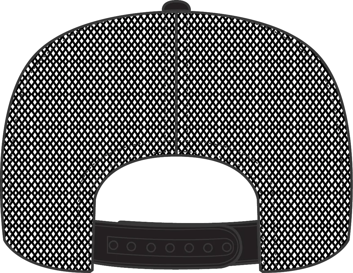 Otto 39-165 5 Panel High Crown Mesh Back Trucker Cap - Black