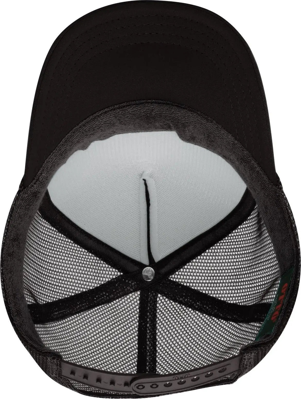 Otto 39-165 5 Panel High Crown Mesh Back Trucker Cap - Black