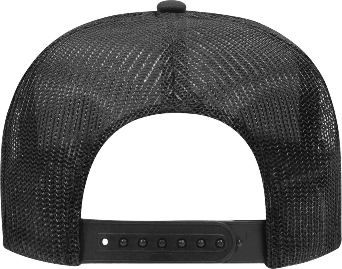 Otto 39-165 5 Panel High Crown Mesh Back Trucker Cap - Black