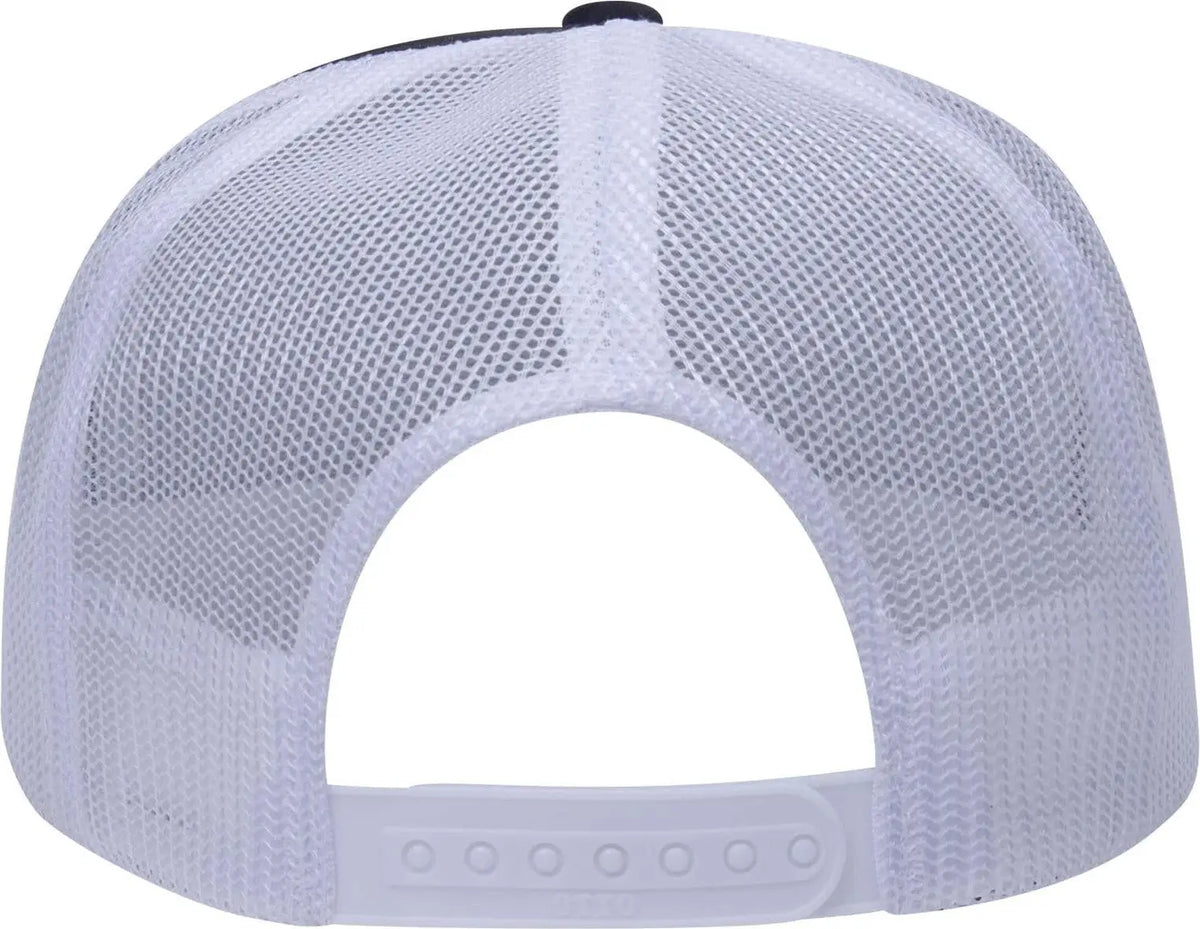 Otto 39-165 5 Panel High Crown Mesh Back Trucker Cap - Blk/blk/wht - 6 1/2’’ - 7 5/8’’