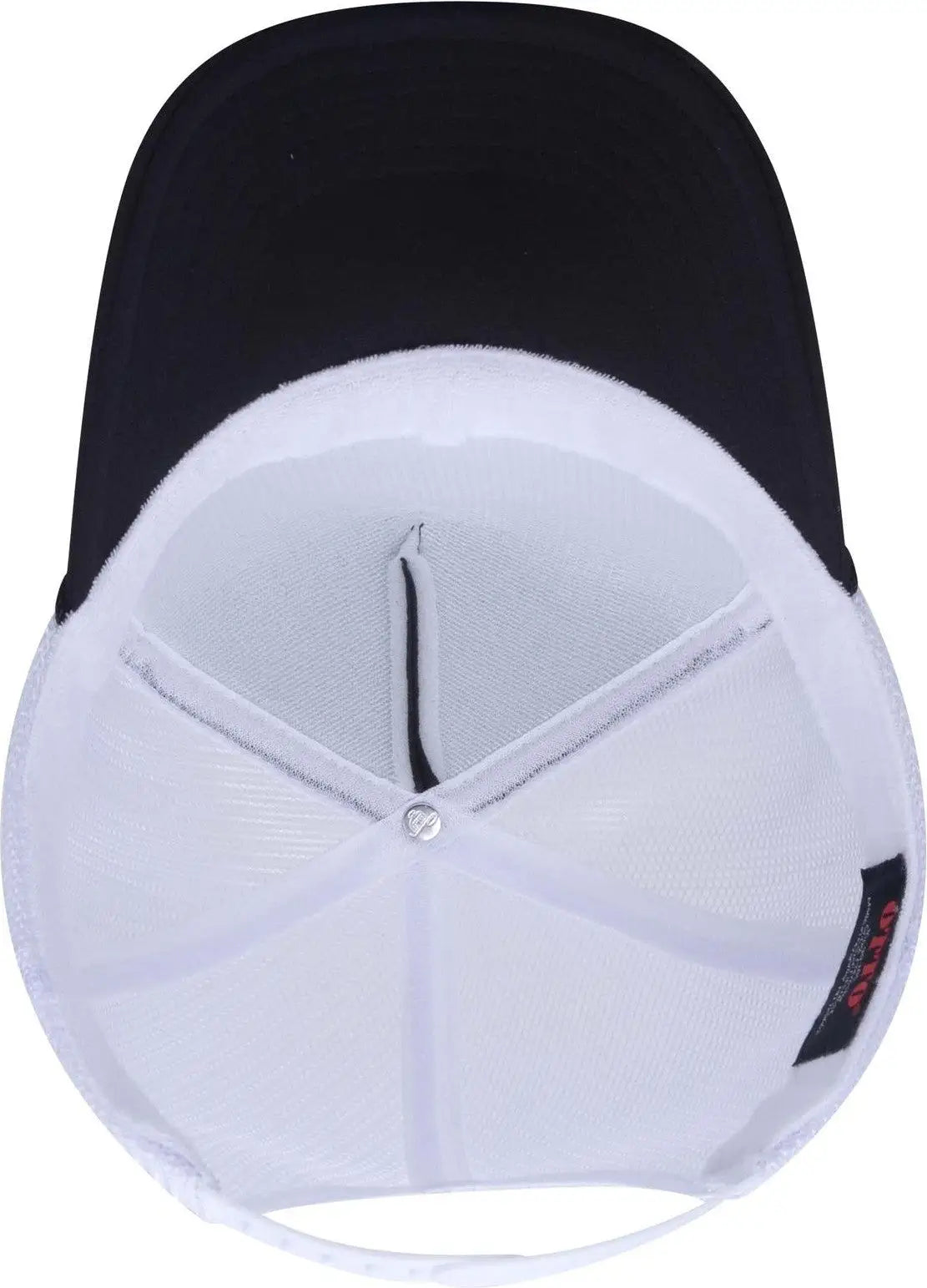 Otto 39-165 5 Panel High Crown Mesh Back Trucker Cap - Blk/blk/wht - 6 1/2’’ - 7 5/8’’