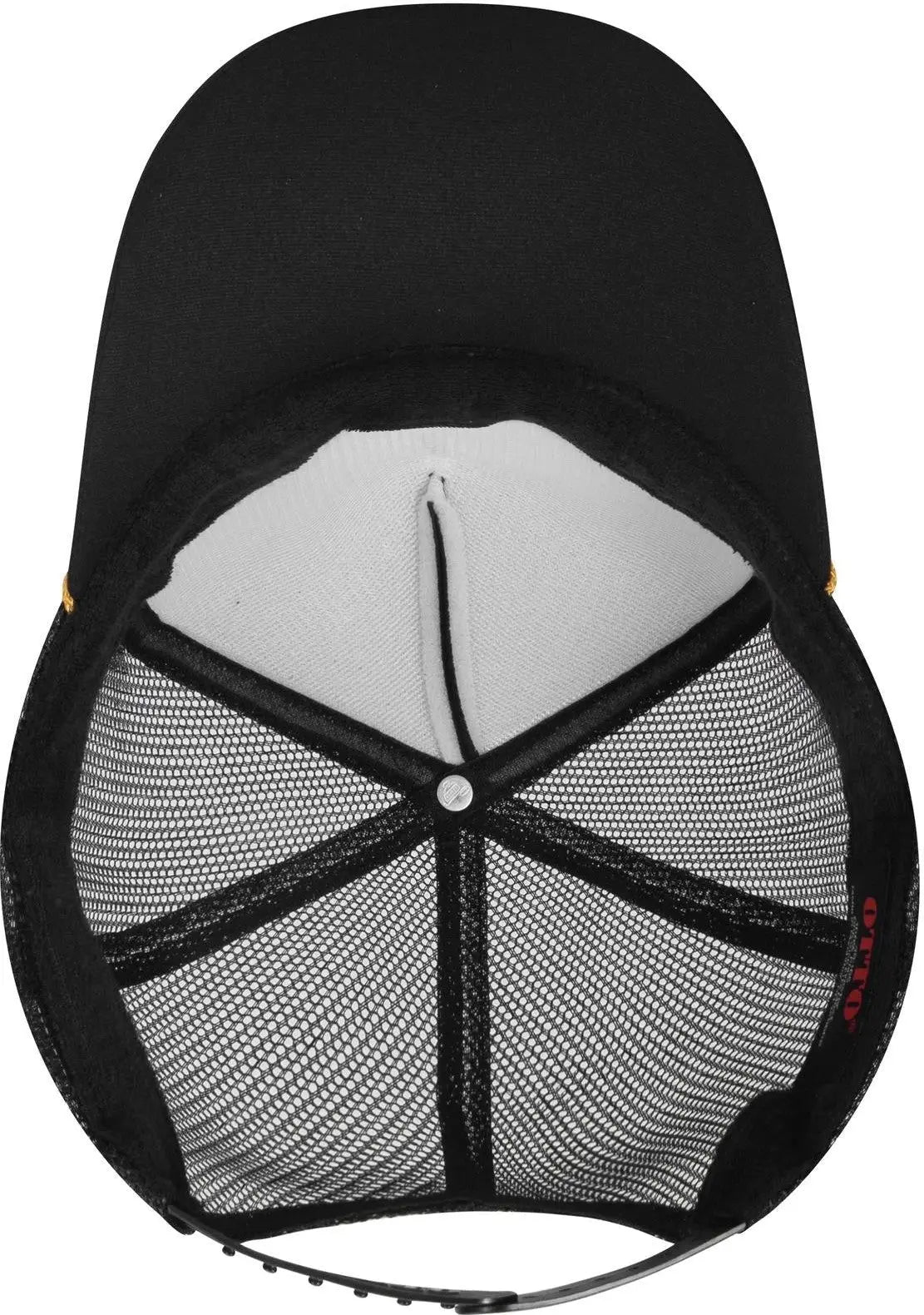 Otto 39-165 5 Panel High Crown Mesh Back Trucker Cap - Blk/gld - 6 1/2’’ - 7 5/8’’