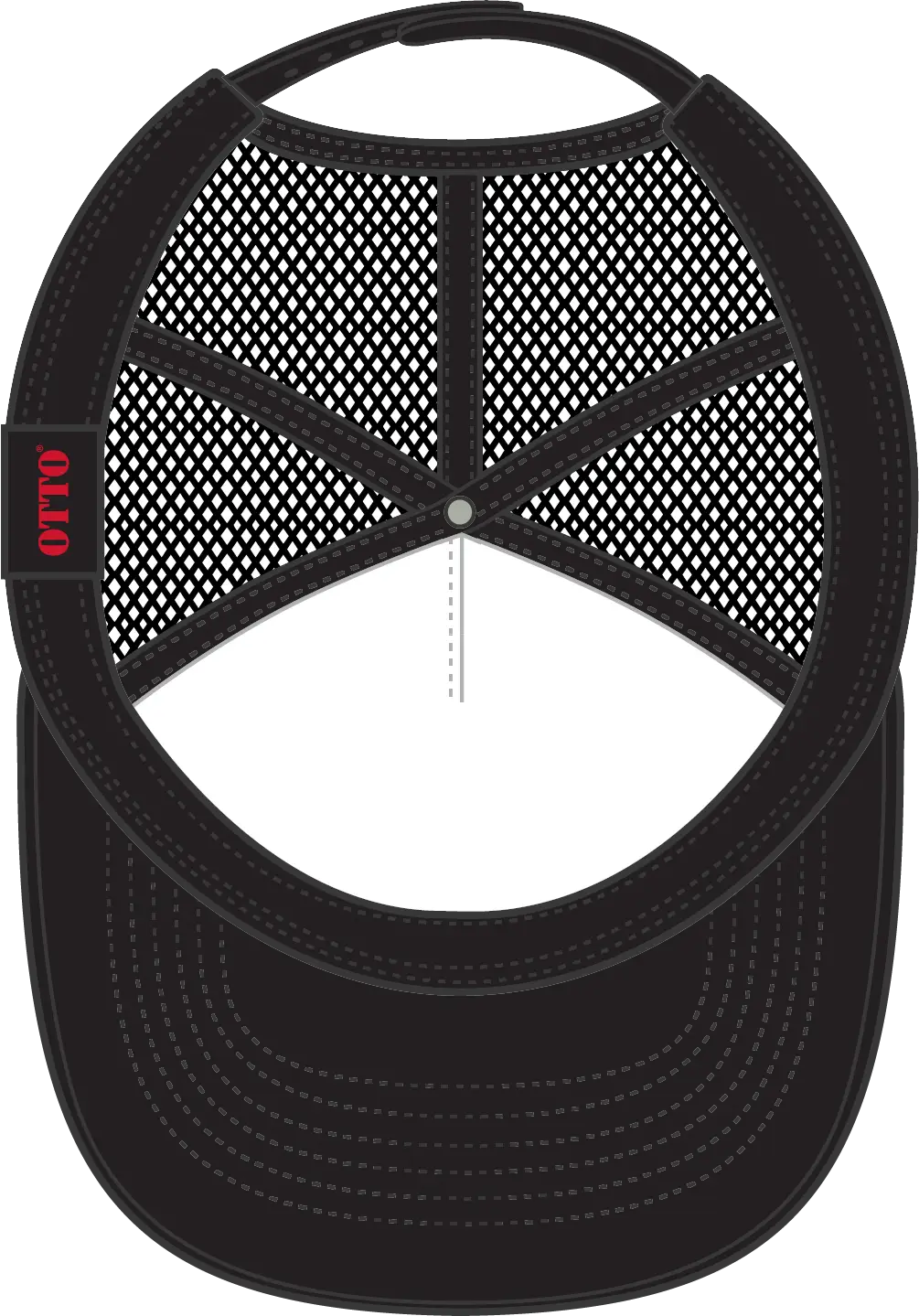 Otto 39-165 5 Panel High Crown Mesh Back Trucker Cap - Blk/gld - 6 1/2’’ - 7 5/8’’