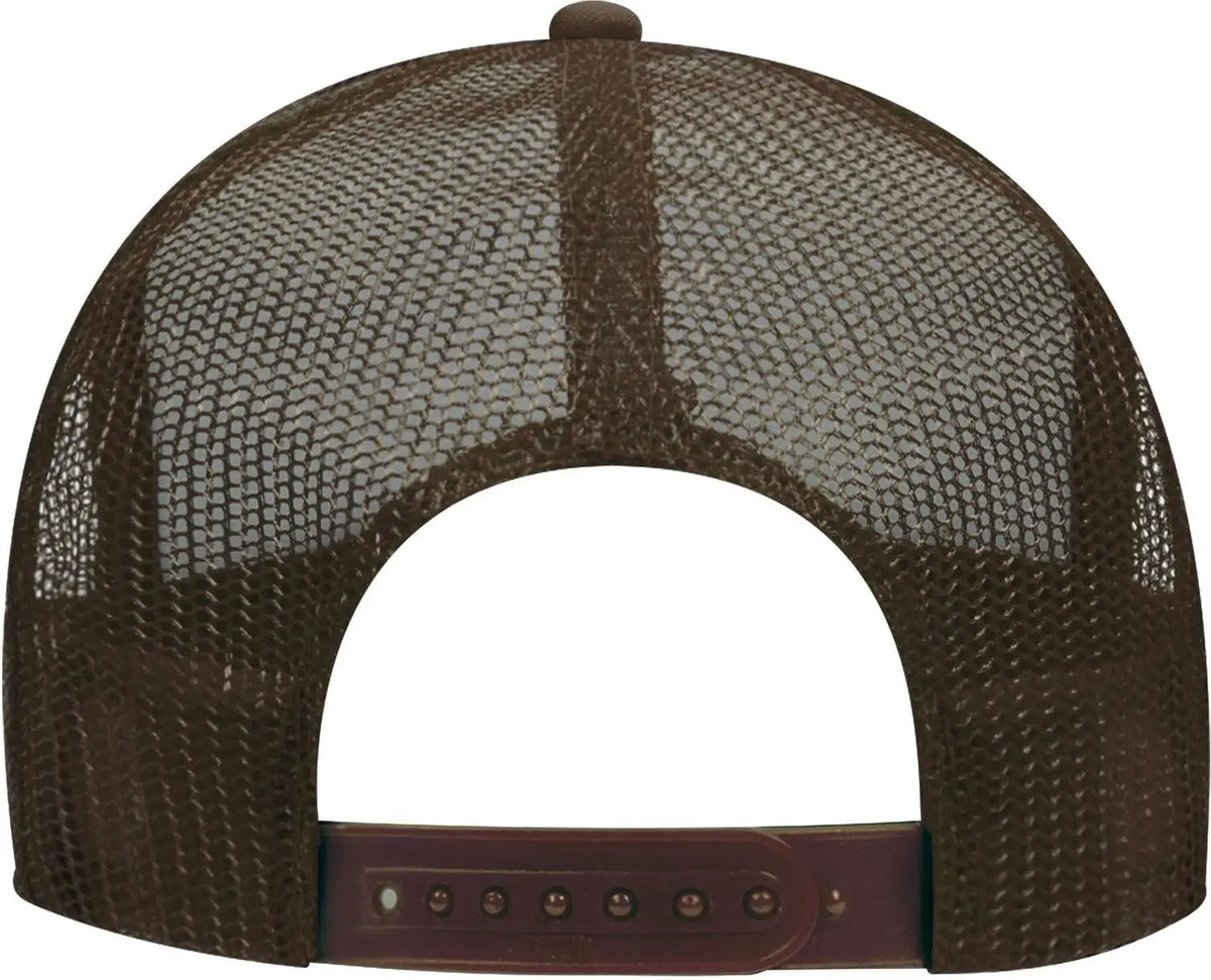 Otto 39-165 5 Panel High Crown Mesh Back Trucker Cap - Brn/tan/brn - 6 1/2’’ - 7 5/8’’