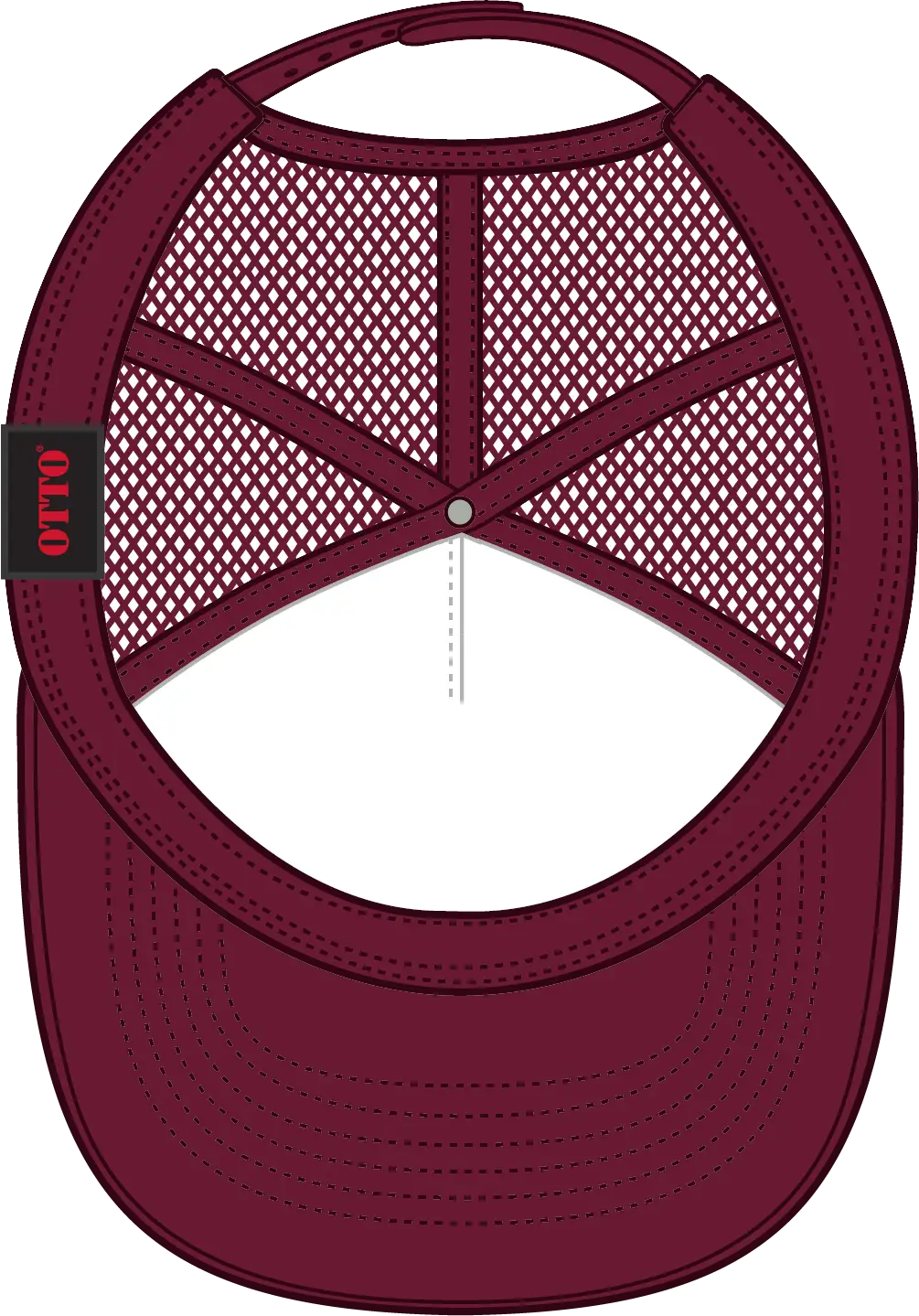 Otto 39-165 5 Panel High Crown Mesh Back Trucker Cap - Burg. Marn - 6 1/2’’ - 7 5/8’’