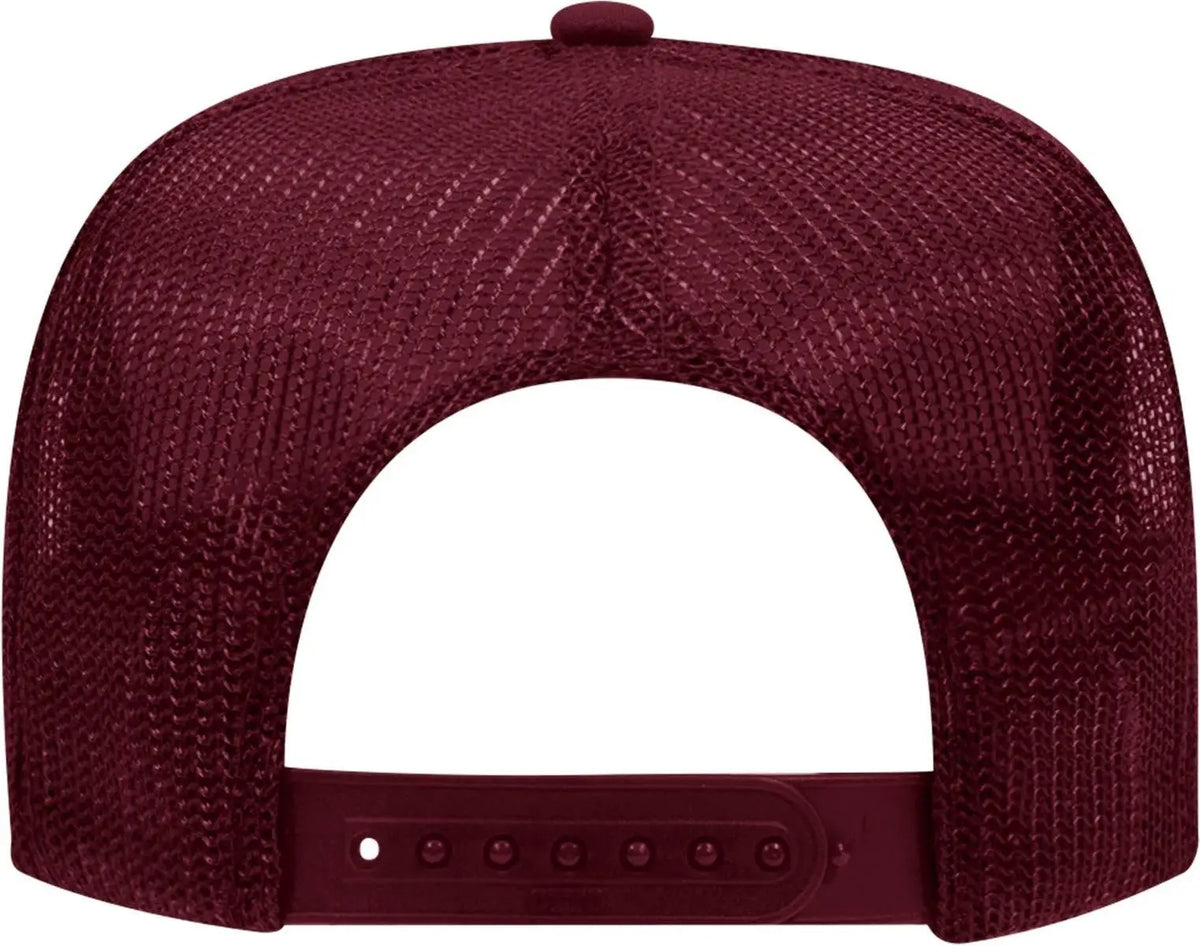 Otto 39-165 5 Panel High Crown Mesh Back Trucker Cap - Burg. Marn - 6 1/2’’ - 7 5/8’’