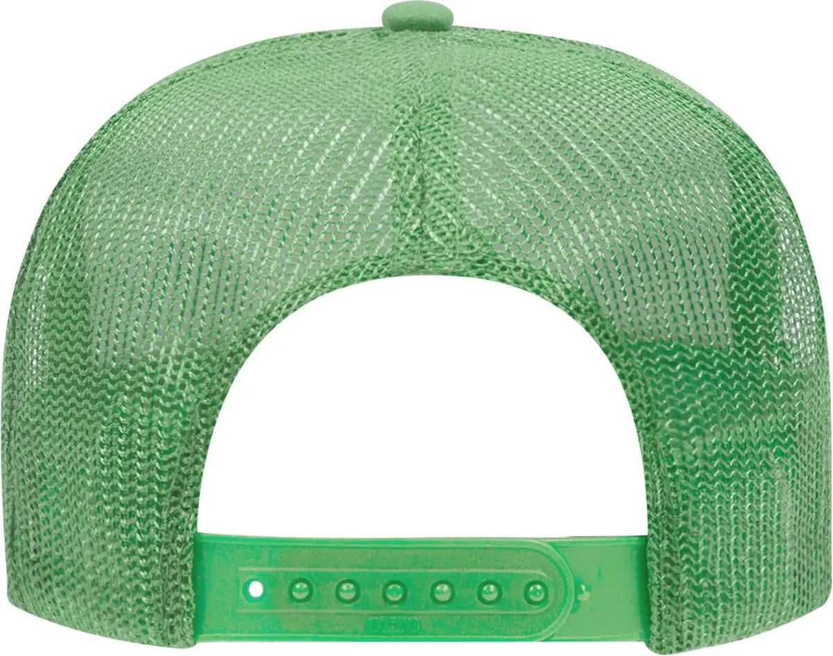 Otto 39-165 5 Panel High Crown Mesh Back Trucker Cap - Cactus Green - 6 1/2’’ - 7 5/8’’
