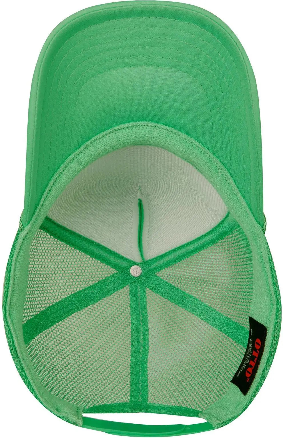 Otto 39-165 5 Panel High Crown Mesh Back Trucker Cap - Cactus Green - 6 1/2’’ - 7 5/8’’