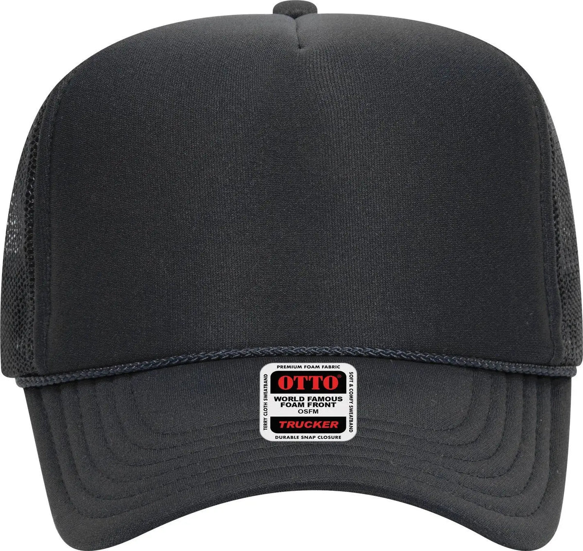 Otto 39-165 5 Panel High Crown Mesh Back Trucker Cap - Char. Gray