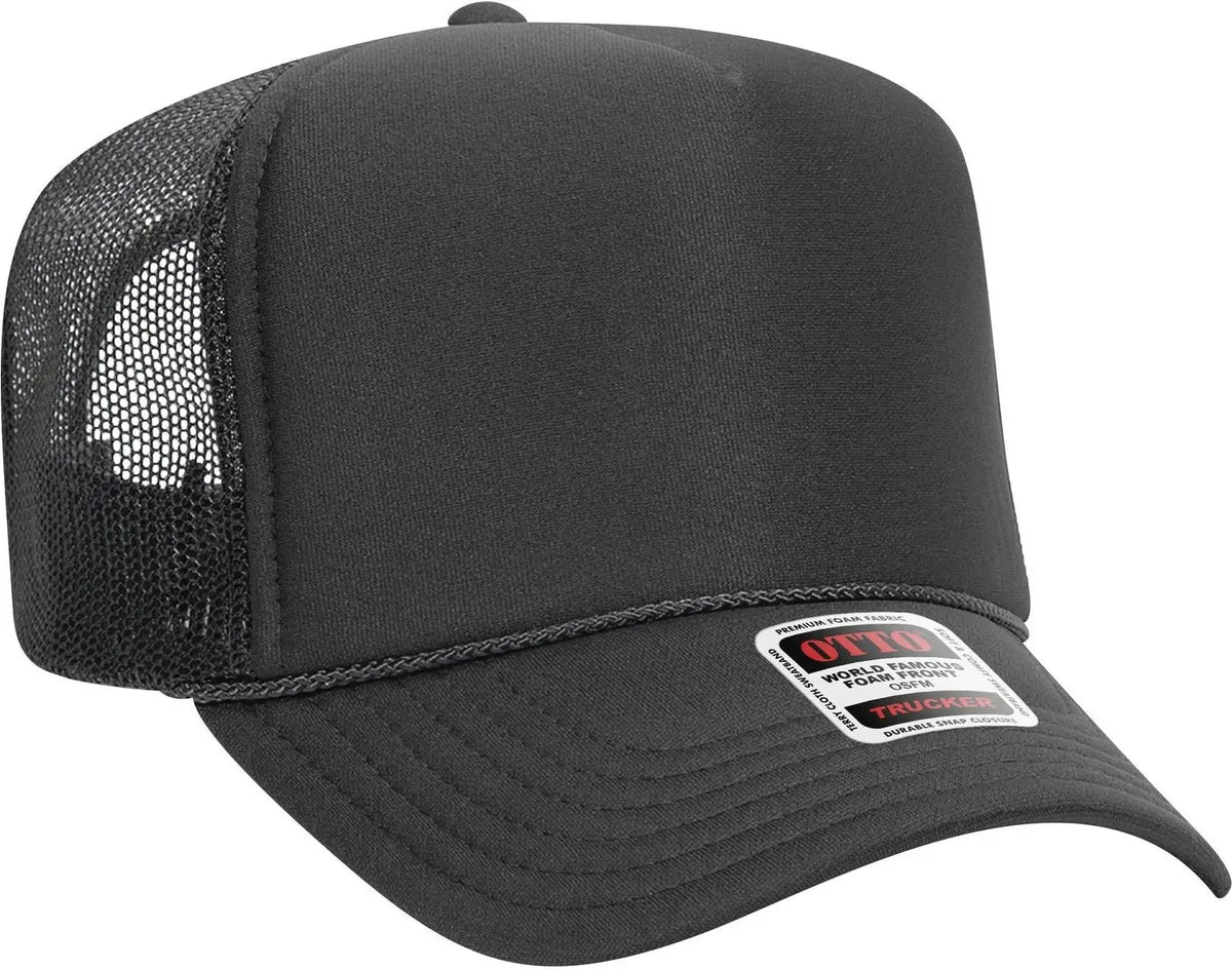 Otto 39-165 5 Panel High Crown Mesh Back Trucker Cap - Char. Gray