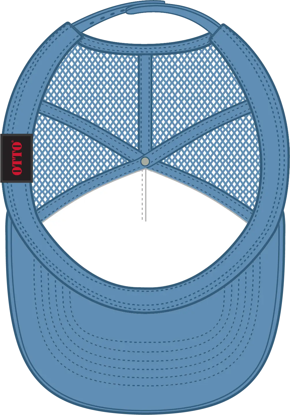 Otto 39-165 5 Panel High Crown Mesh Back Trucker Cap - Col. Blue