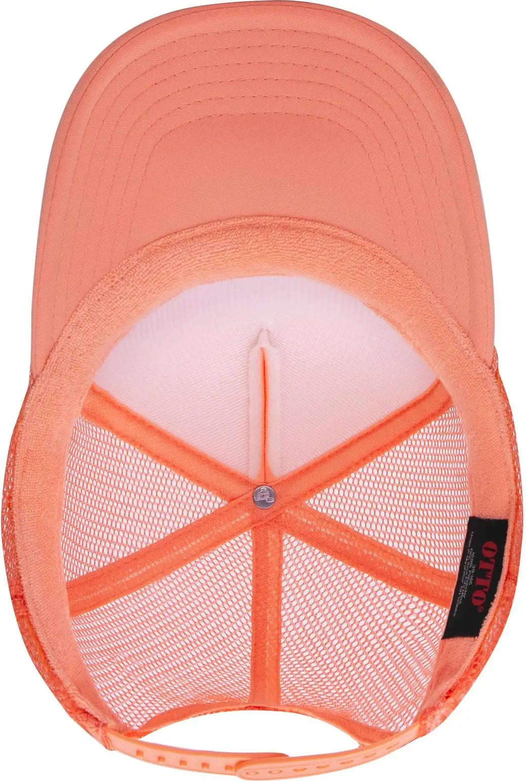 Otto 39-165 5 Panel High Crown Mesh Back Trucker Cap - Coral