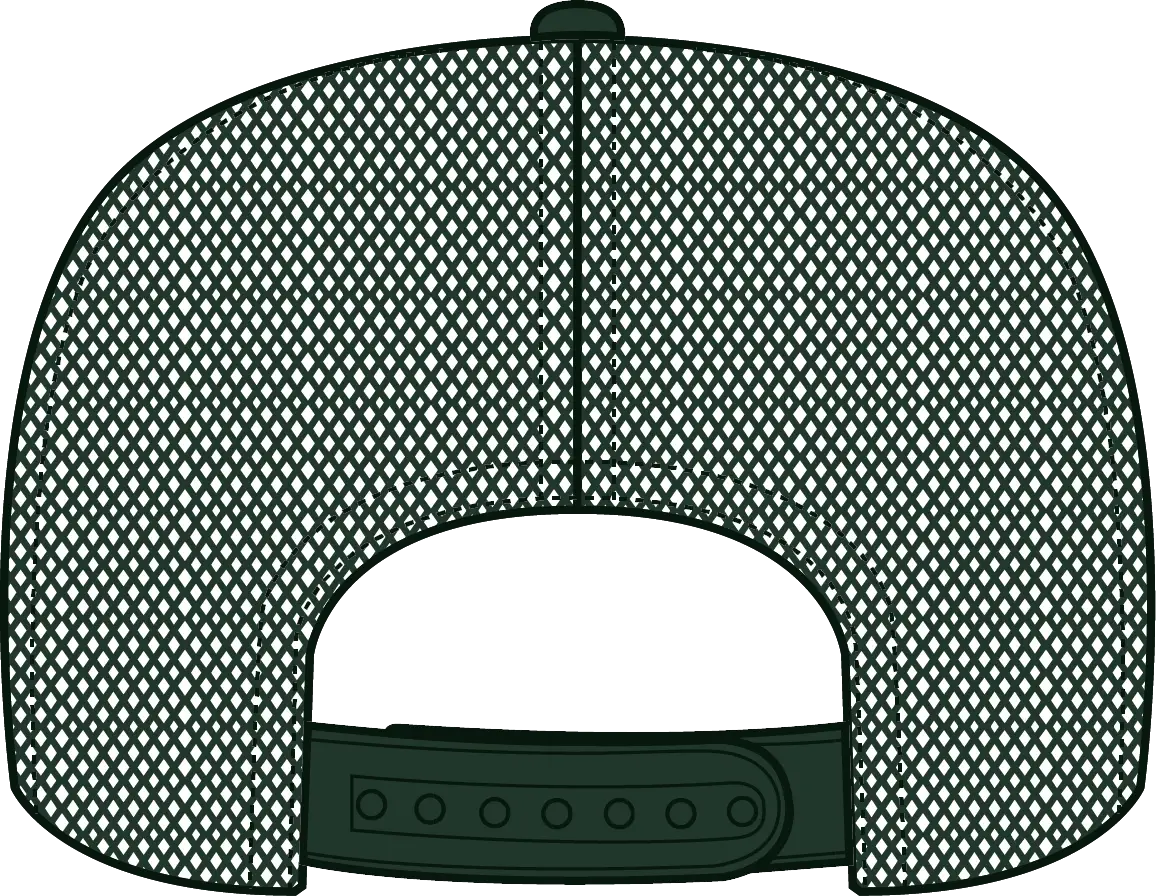 Otto 39-165 5 Panel High Crown Mesh Back Trucker Cap - Dk. Green