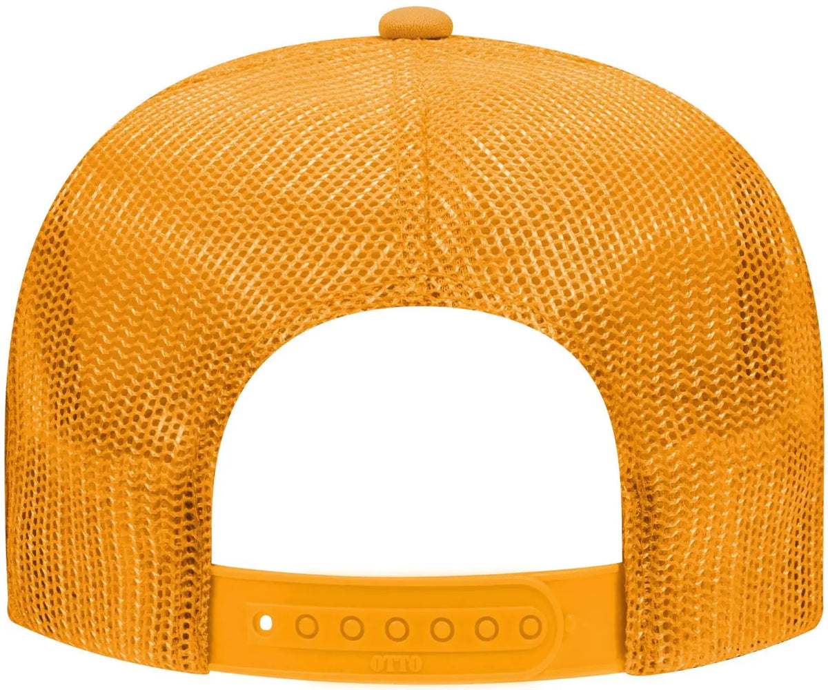 Otto 39-165 5 Panel High Crown Mesh Back Trucker Cap - Gold