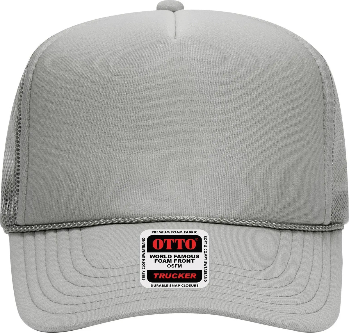 Otto 39-165 5 Panel High Crown Mesh Back Trucker Cap - Gray