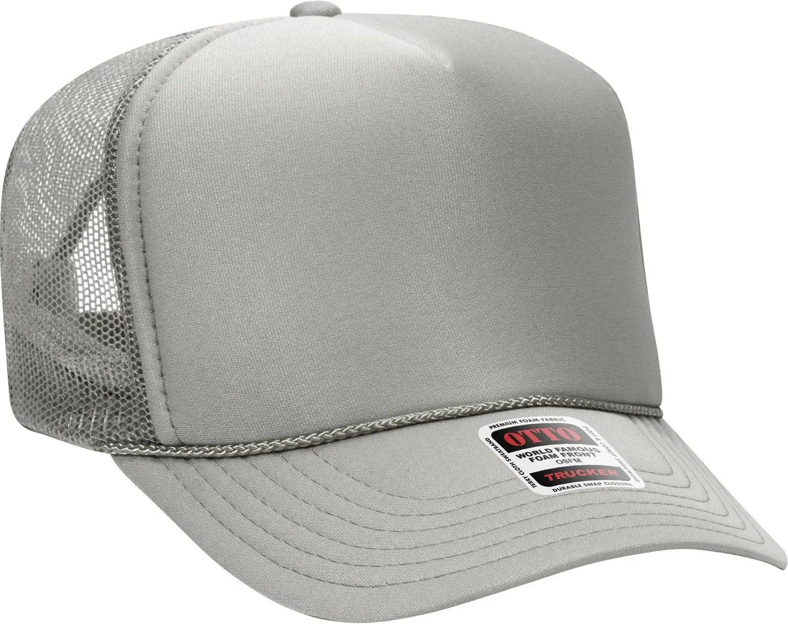 Otto 39-165 5 Panel High Crown Mesh Back Trucker Cap - Gray