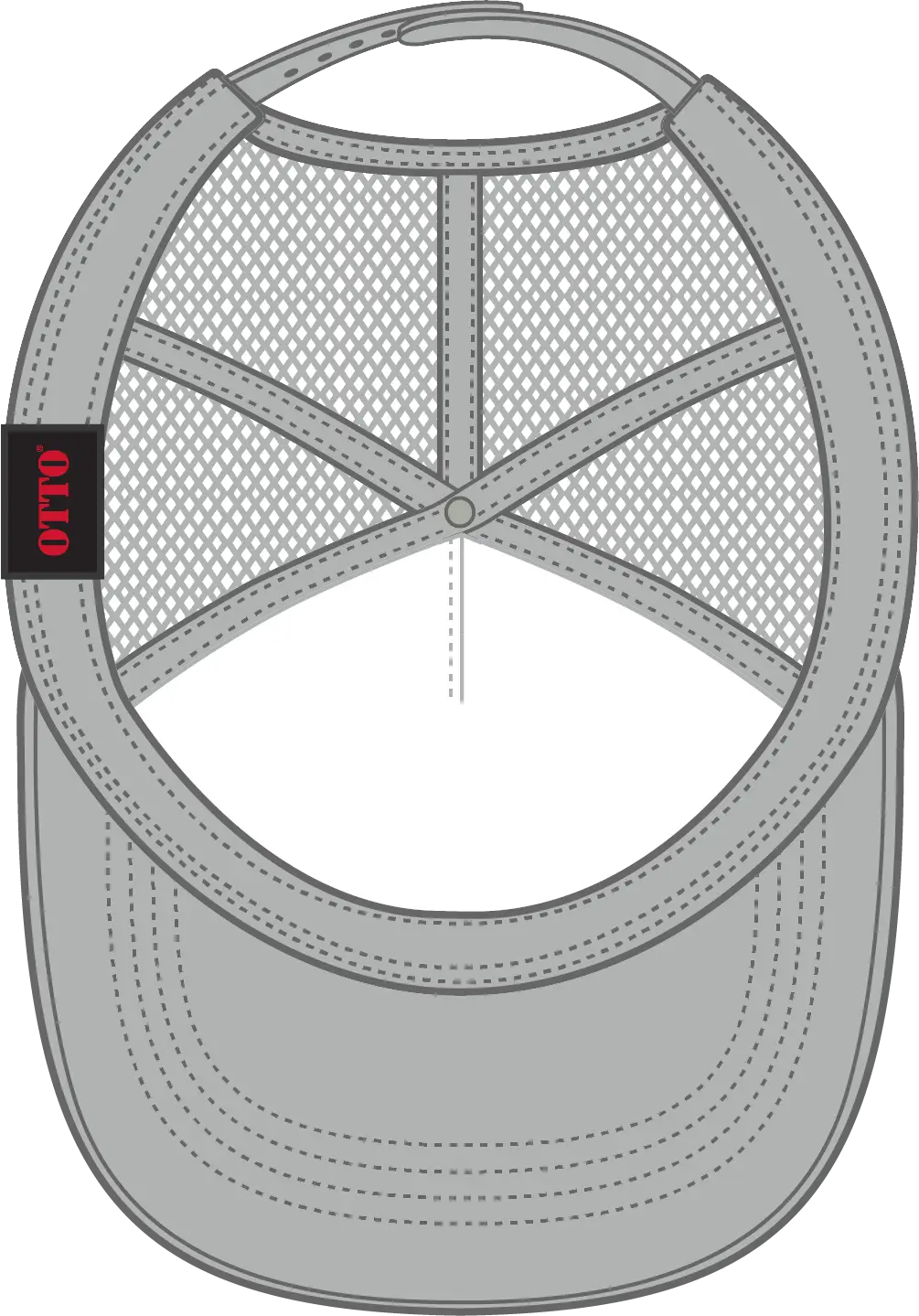 Otto 39-165 5 Panel High Crown Mesh Back Trucker Cap - Gray